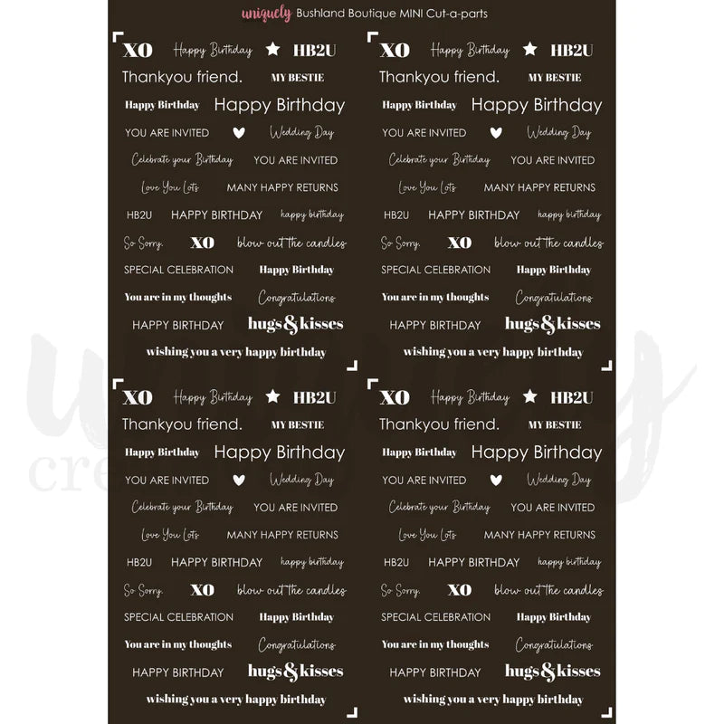 Uniquely Creative - Mini Cut-A-Part Sheet - Bushland Boutique