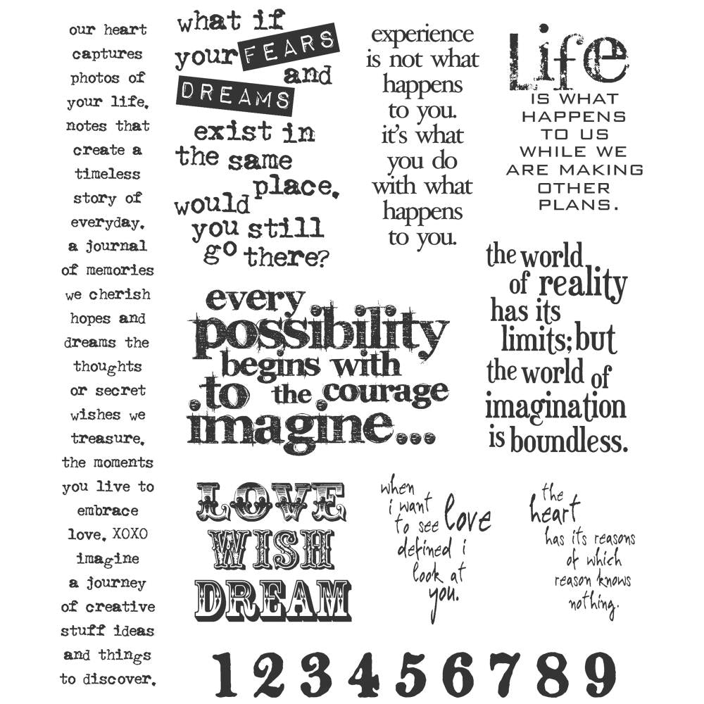 Tim Holtz Cling Rubber Stamp Set - Stuff 2 Say