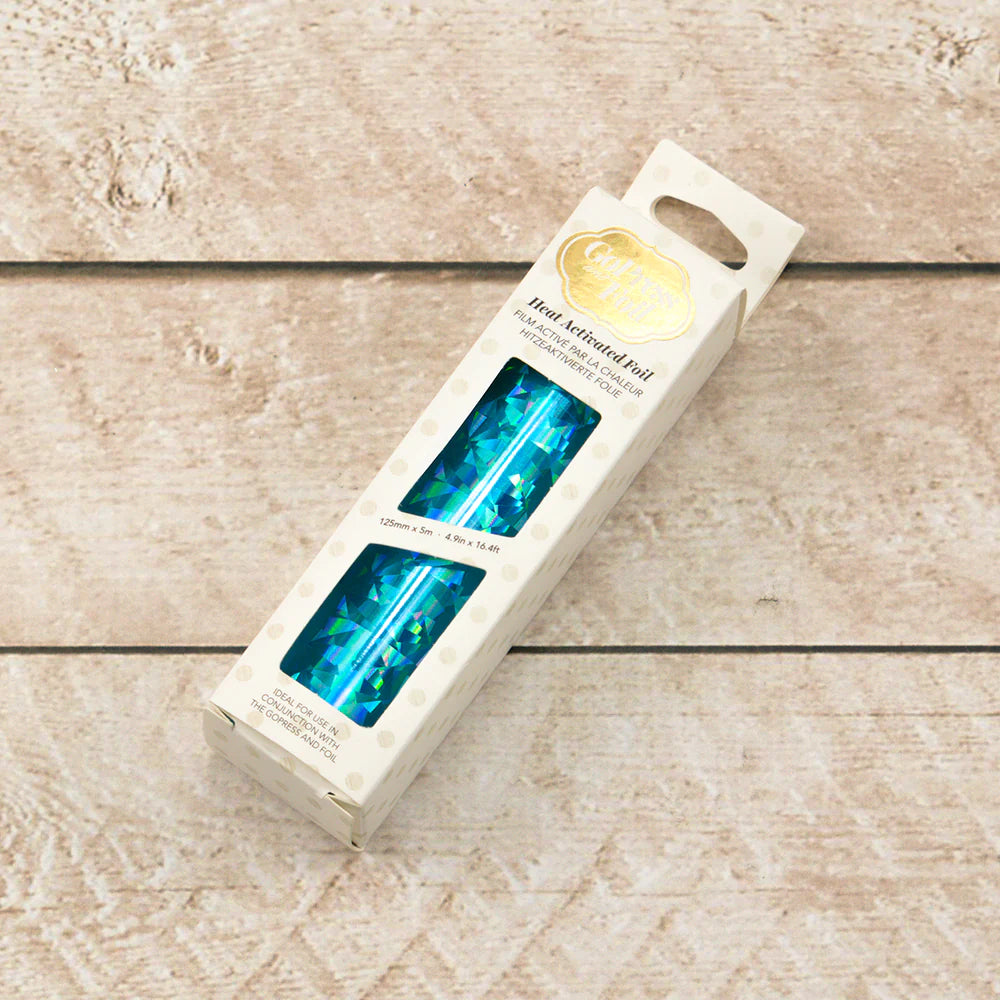 Couture Creations Heat Activated Foil - Cyan Iridescent Triangular Pattern