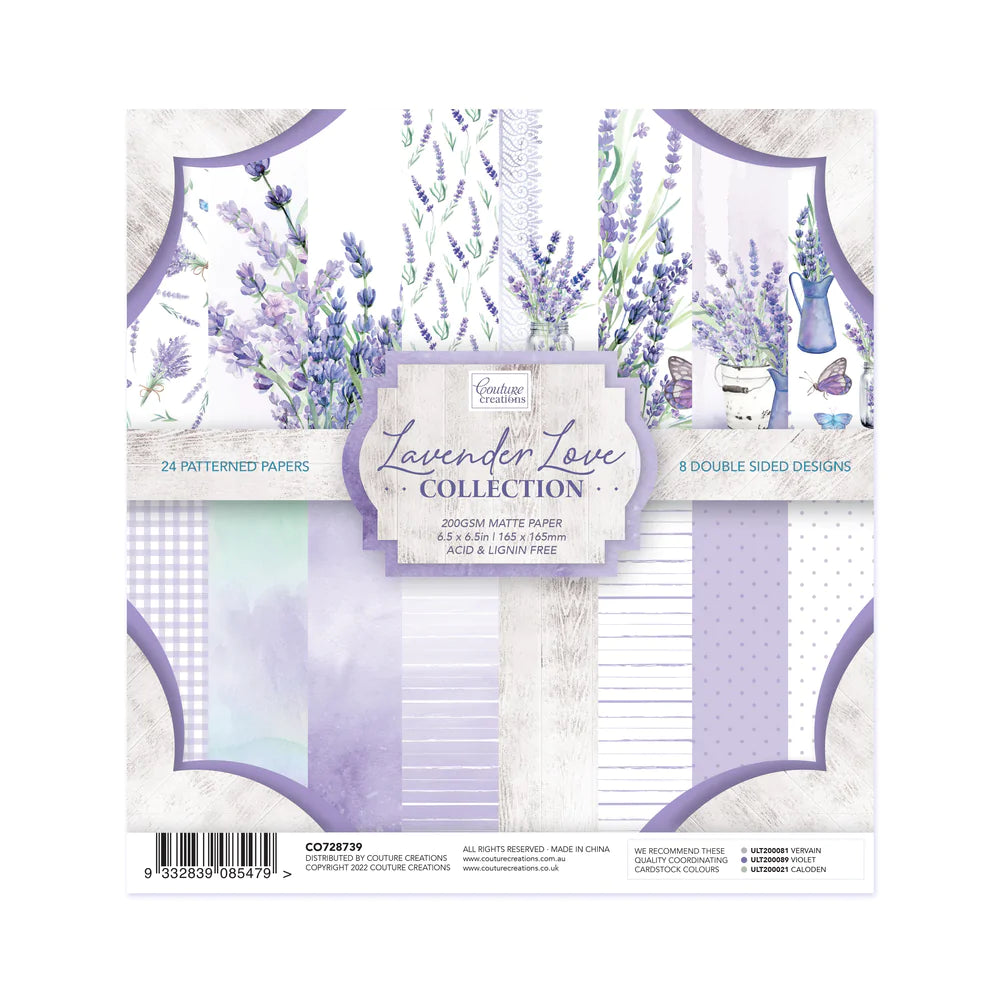 Paper Pad - 6.5 x 6.5in - Lavender Love - 8 designs x 3