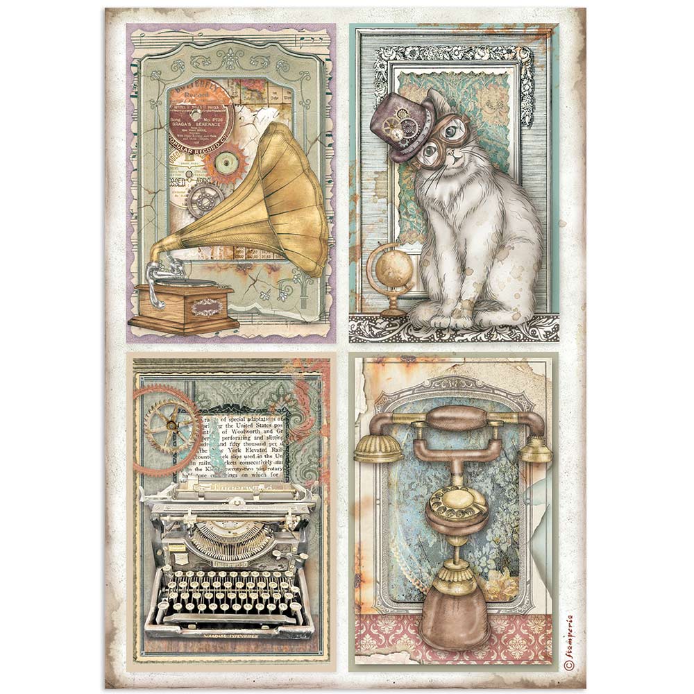 Stamperia Rice Paper Sheet A4 - Lady Vagabond - Lifestyle 4 cards