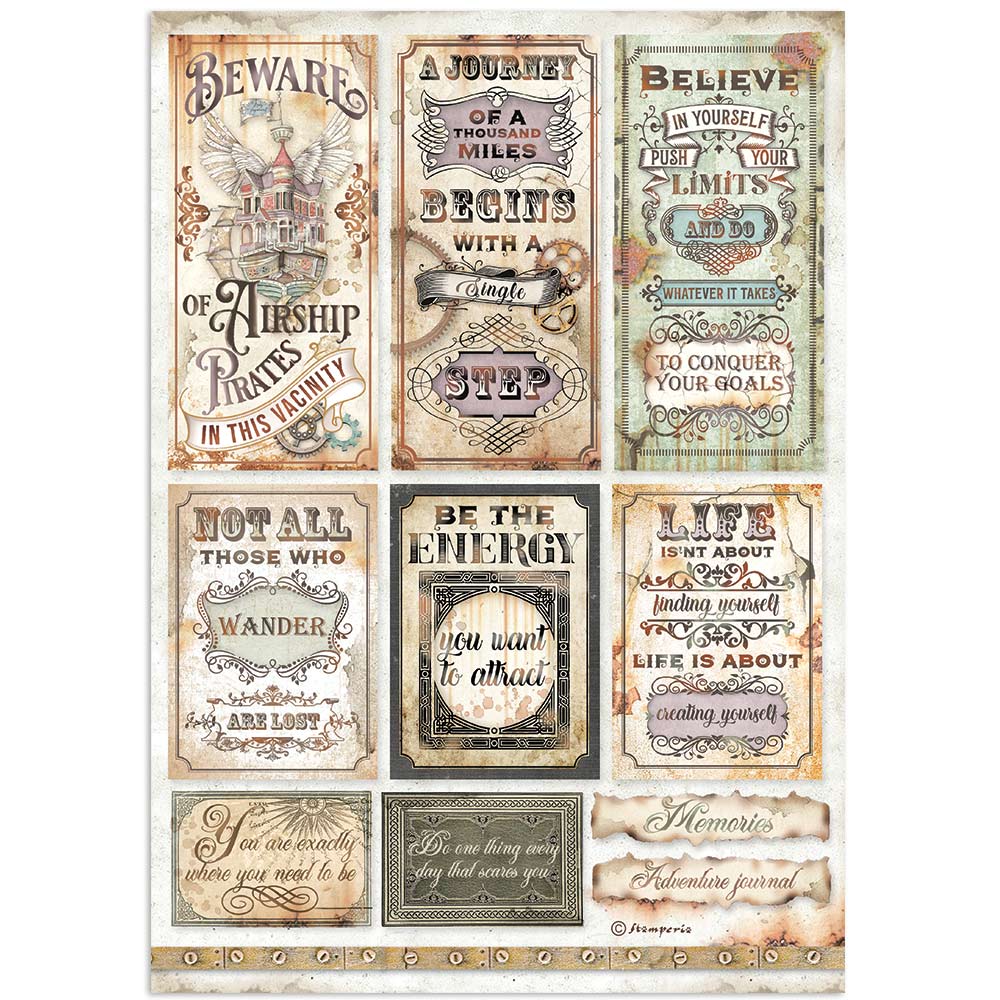 Stamperia Rice Paper Sheet A4 - Lady Vagabond Lifestyle - Tickets