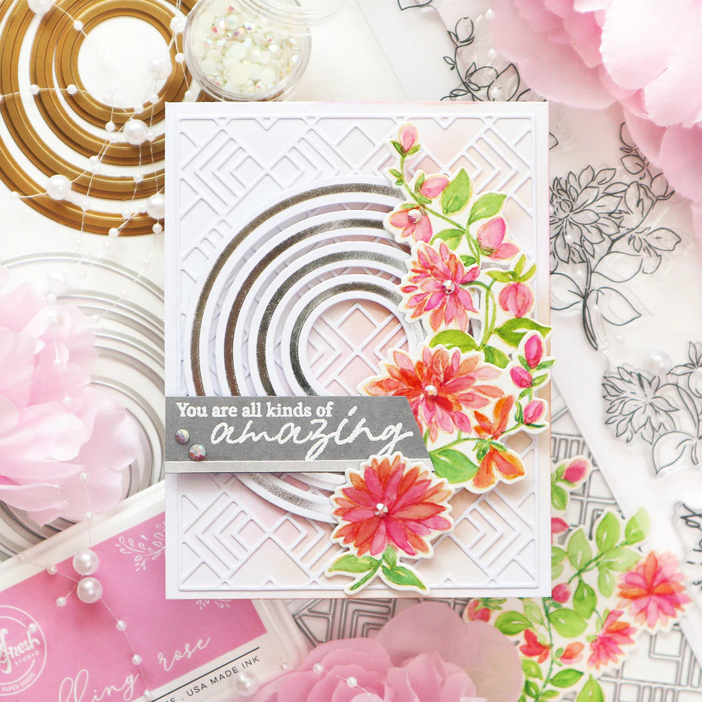 Pinkfresh Studio Clear Stamp Set - Dahlia