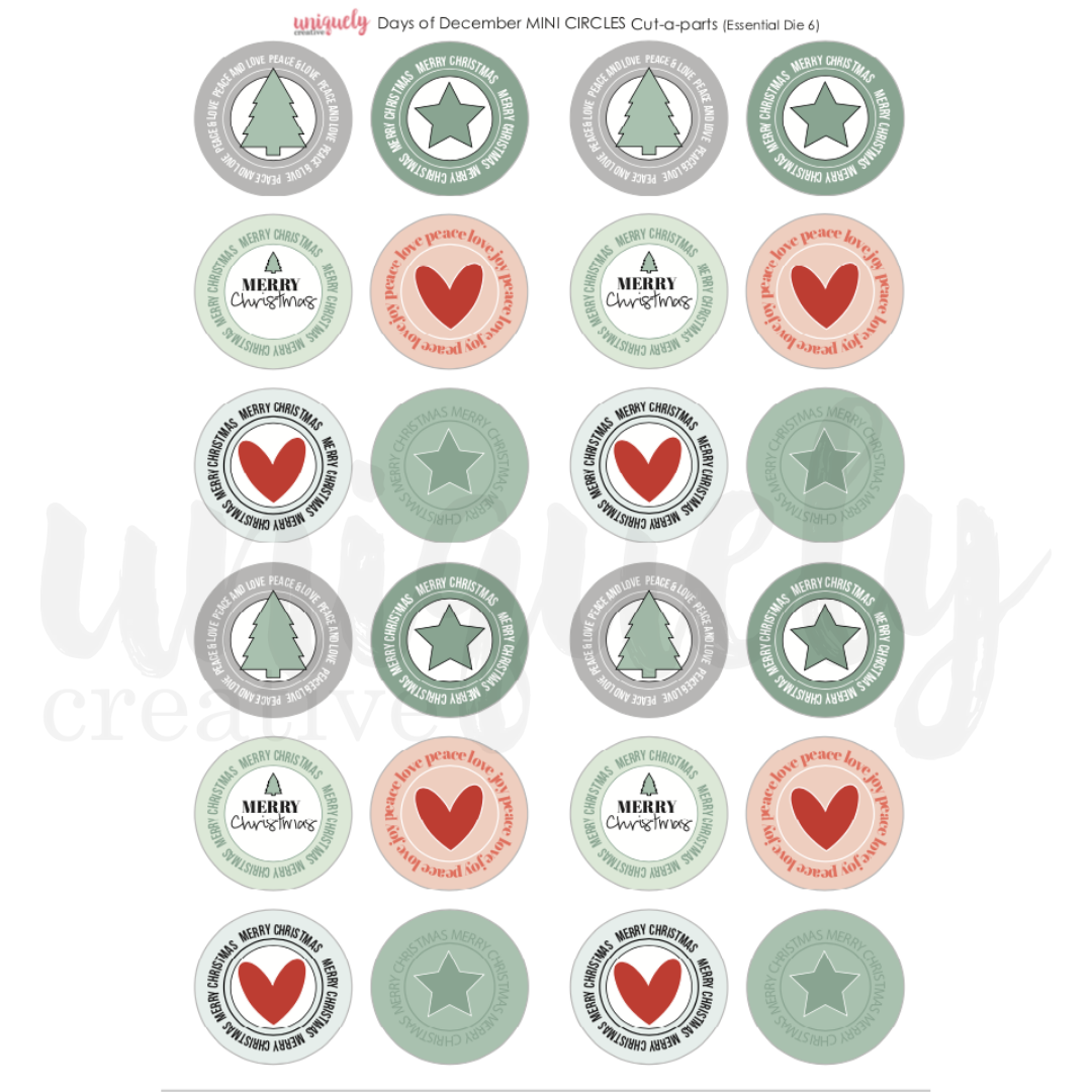 Uniquely Creative - DAYS OF DECEMBER CUT-A-PART SHEET MINI CIRCLES