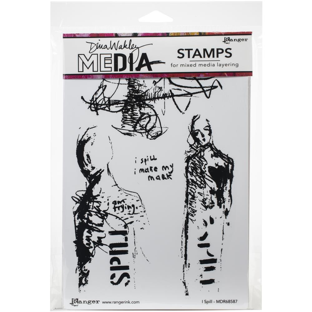 Dina Wakley Media Cling Stamps - I Spill