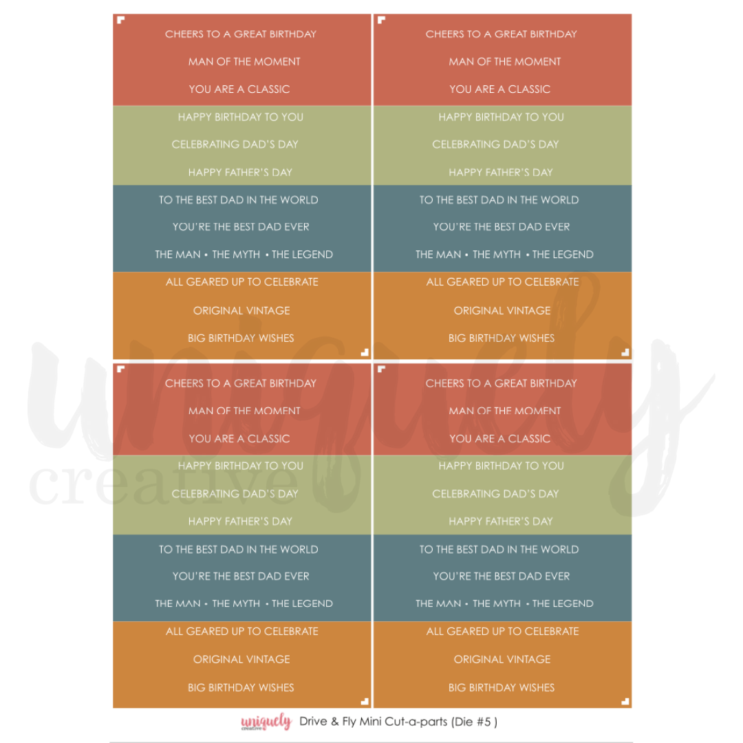 Uniquely Creative - DRIVE and FLY MINI - Cut-A-Part Sheet