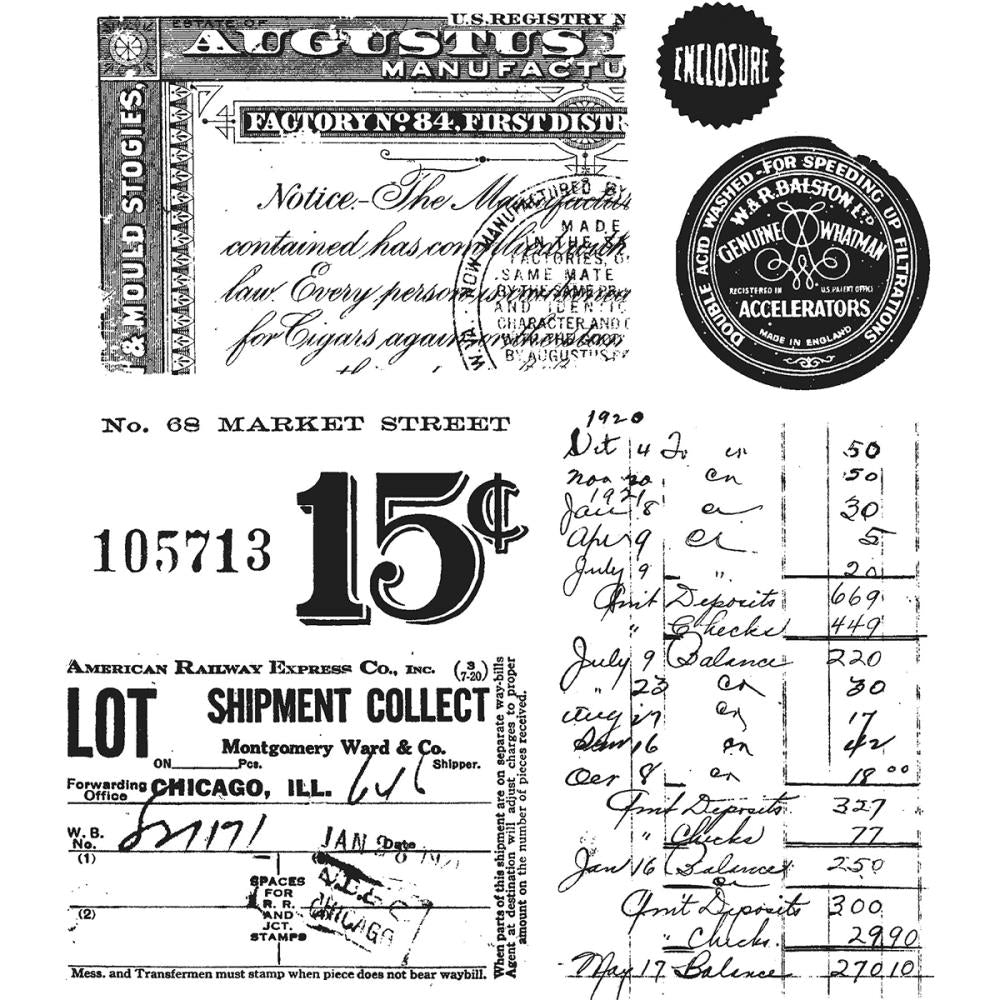 Tim Holtz Cling Rubber Stamp Set - Etcetera