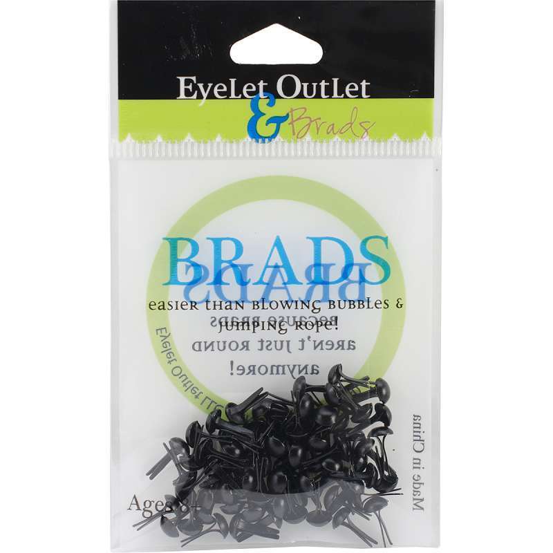 Eyelet Outlet Round Brads 4mm - Black