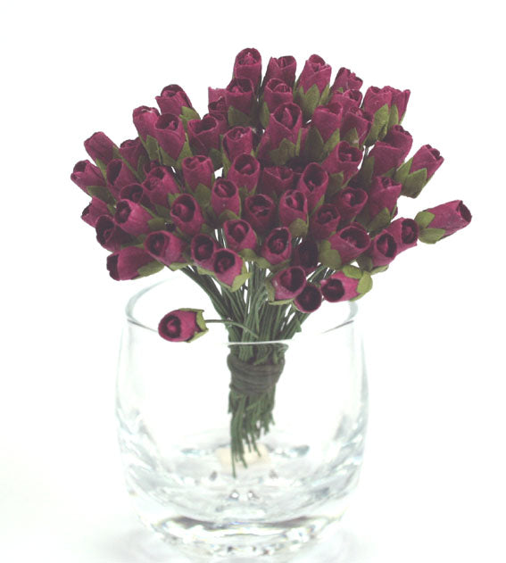 Mini Rosebuds - Fuschia - 10pcs
