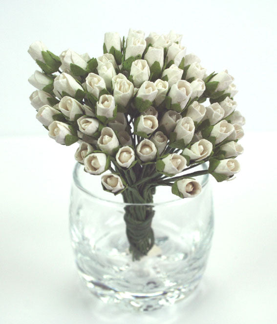 Mini Rosebuds - White - 10pcs