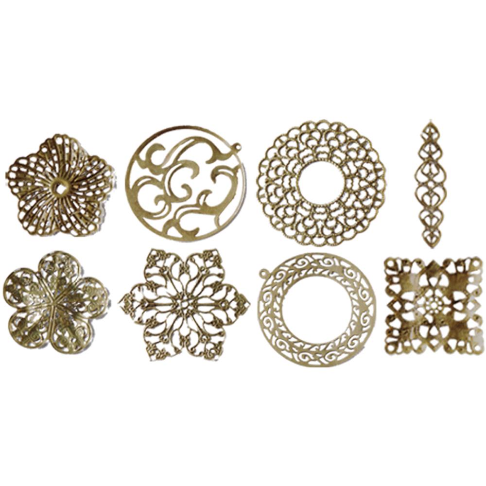Filigree Embellishment Assortment - Old Brass 2 - 8pcs