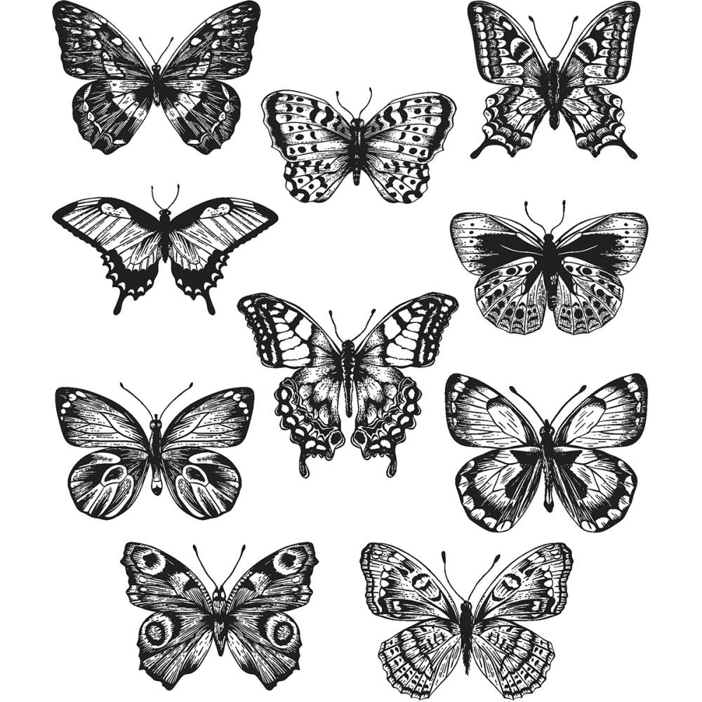 Tim Holtz Cling Rubber Stamp Set - Flutter