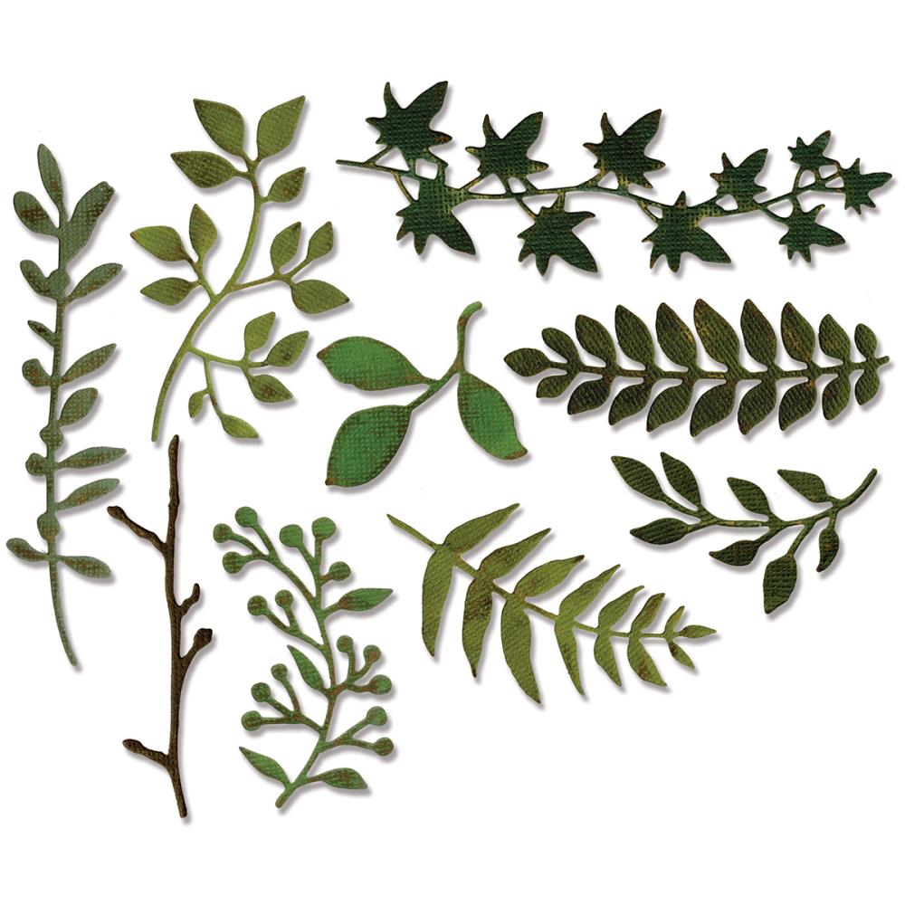Sizzix Thinlits Die Set - Garden Greens - By Tim Holtz