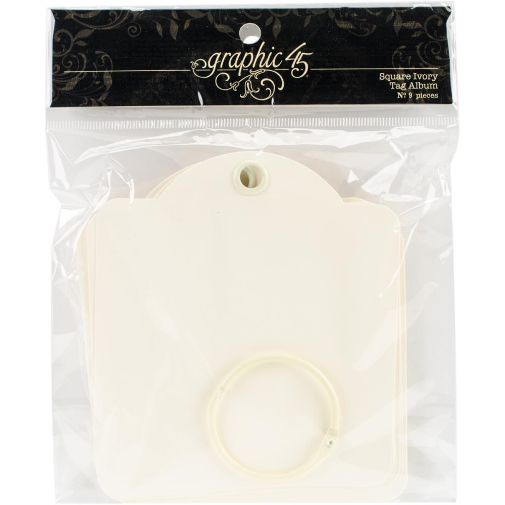 Graphic 45 Staples Square Tag Album - Ivory