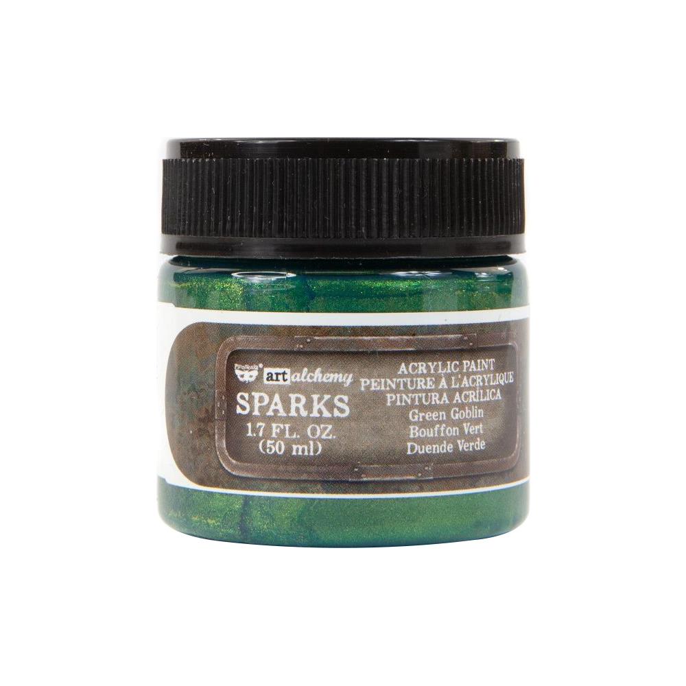 Finnabair Art Alchemy Sparks Acrylic Paint - Green Goblin