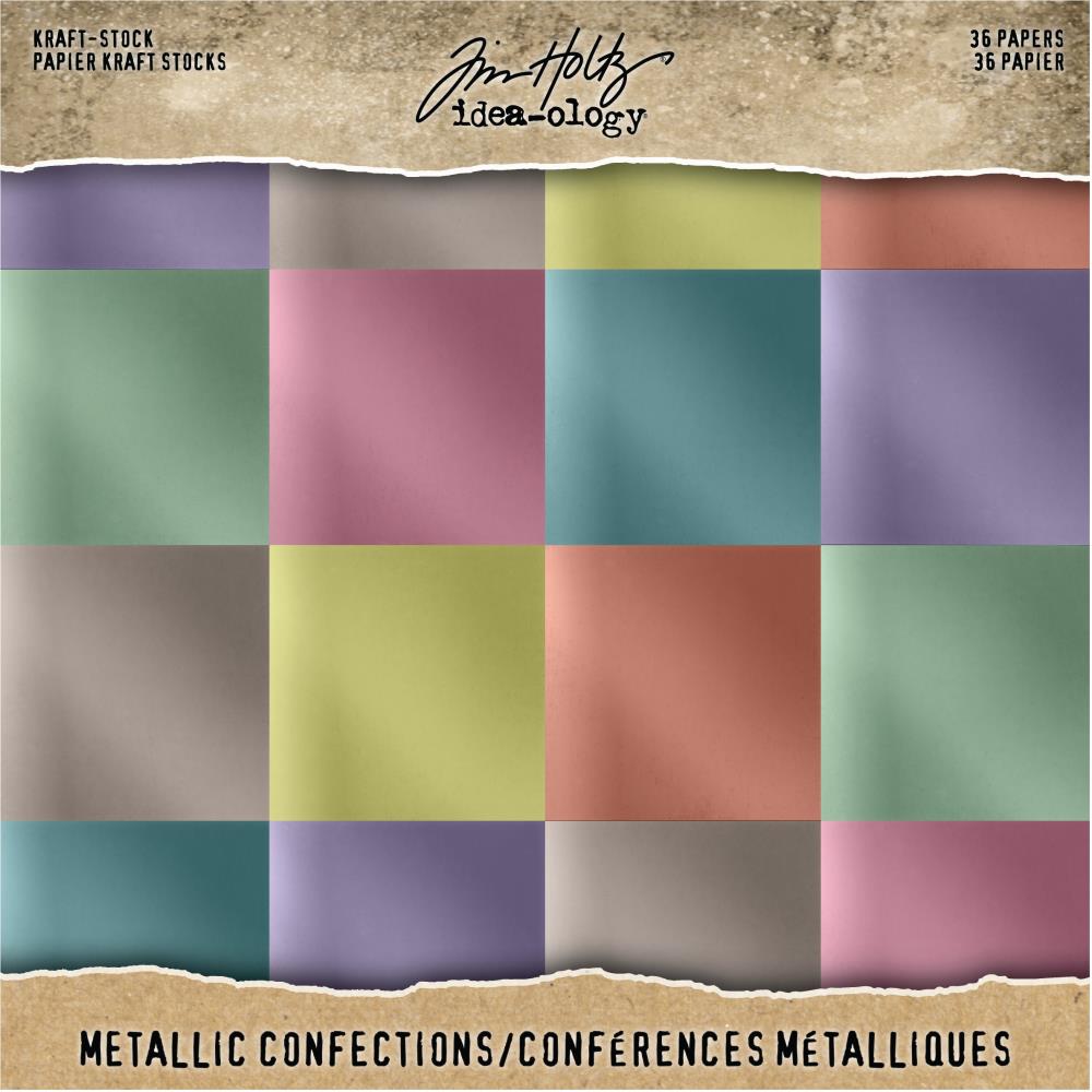 Idea-Ology - Paper Stash Kraft Metallic Paper Pad 8X8 - Confections