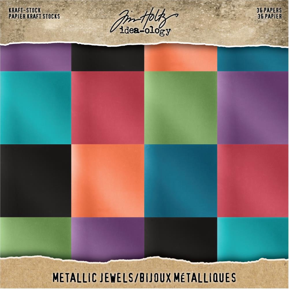 Idea-Ology - Paper Stash Kraft Metallic Paper Pad 8X8 - Jewels