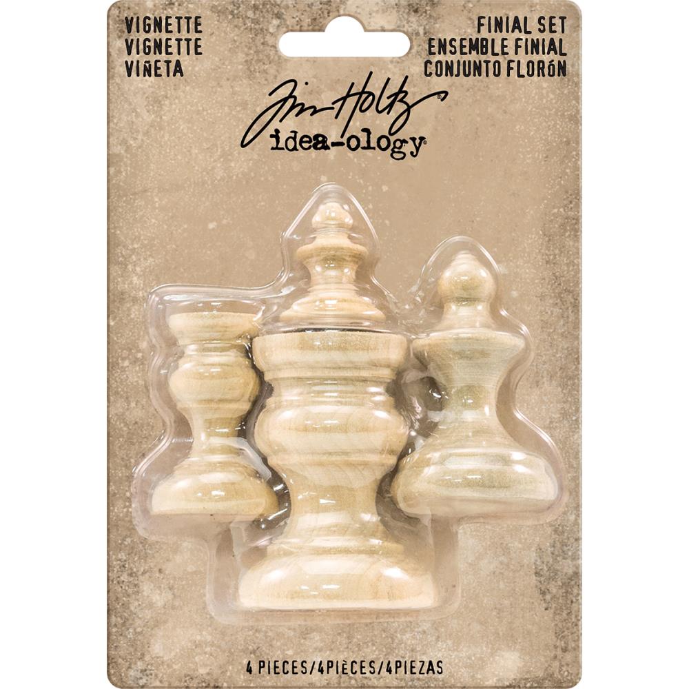 Idea-Ology Wooden Vignette - Finial Set 4/Pkg