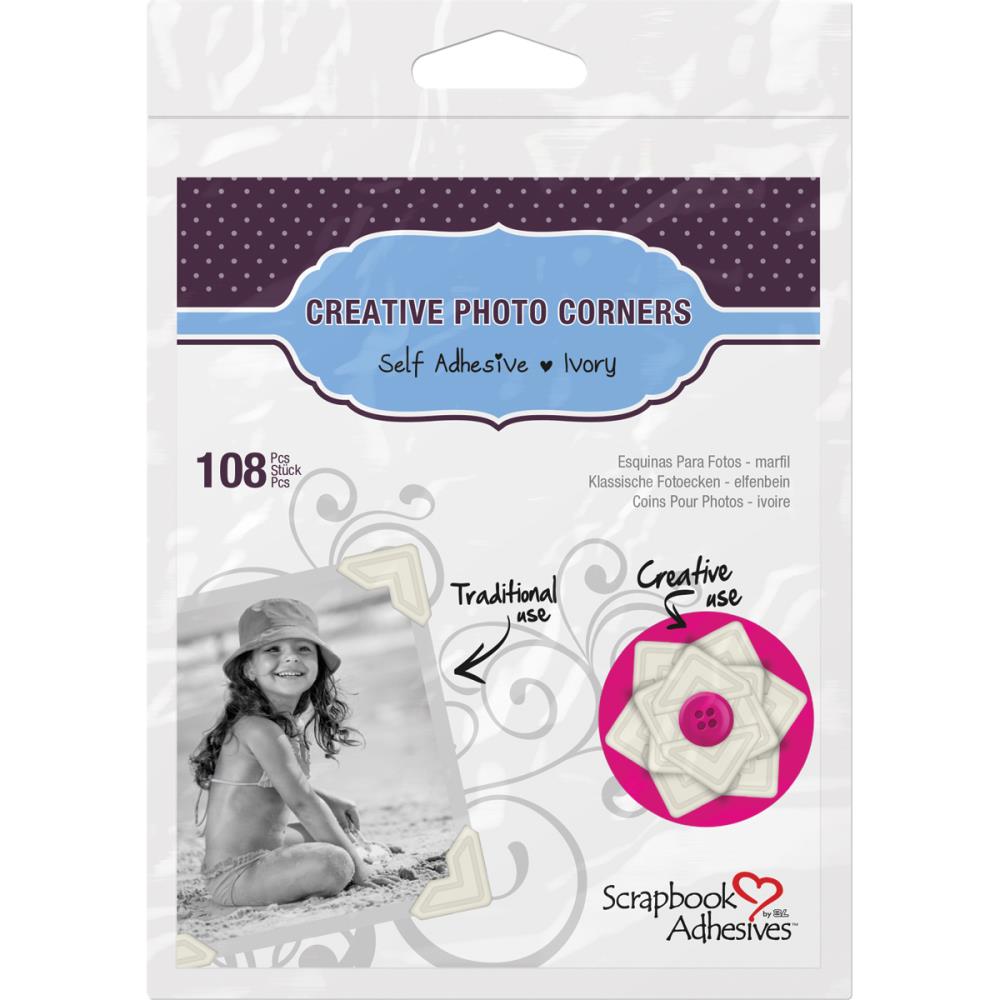Scrapbook Adhesives Paper Photo Corners Self-Adhesive - Ivory