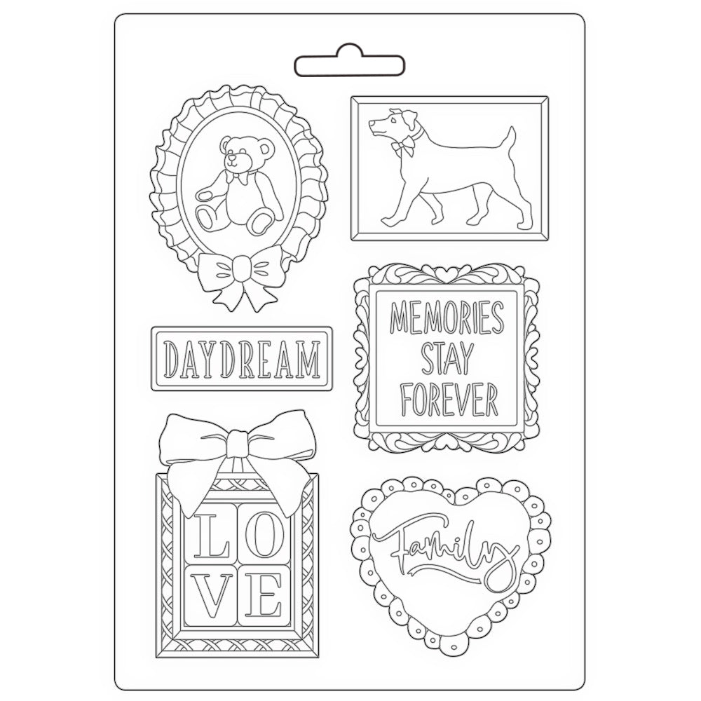 Stamperia Soft Maxi Mould - Day Dream Frame and Quotes