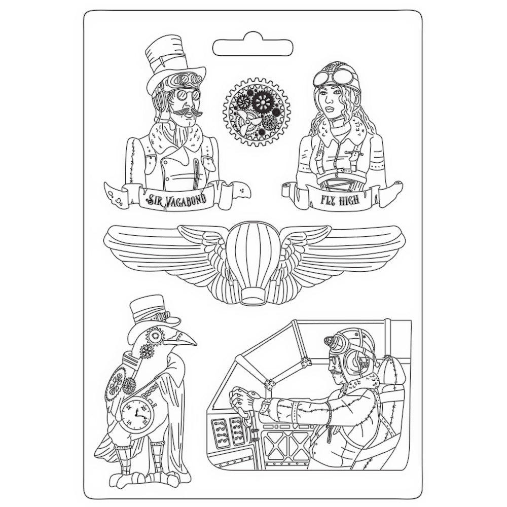 Stamperia Soft Maxi Mould - Fly High - Sir Vagabond Aviator