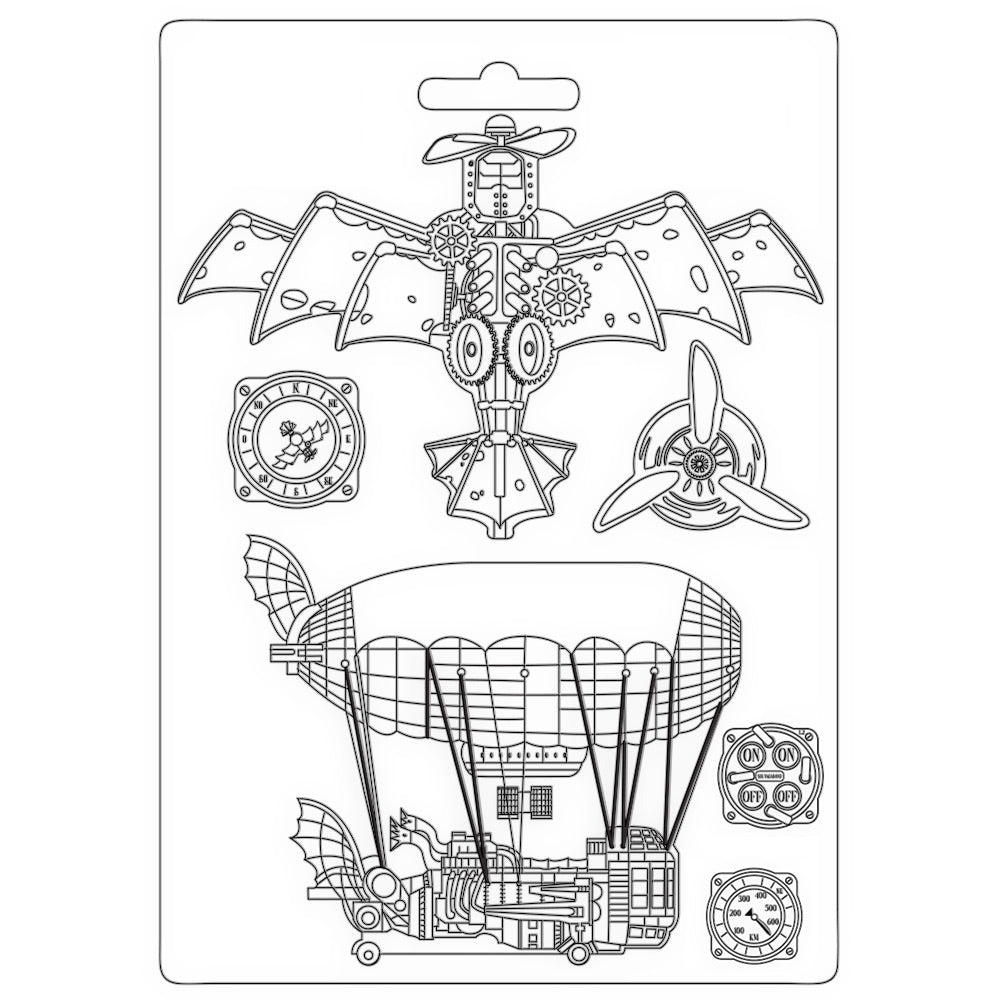 Stamperia Soft Maxi Mould - Aircraft - Sir Vagabond Aviator