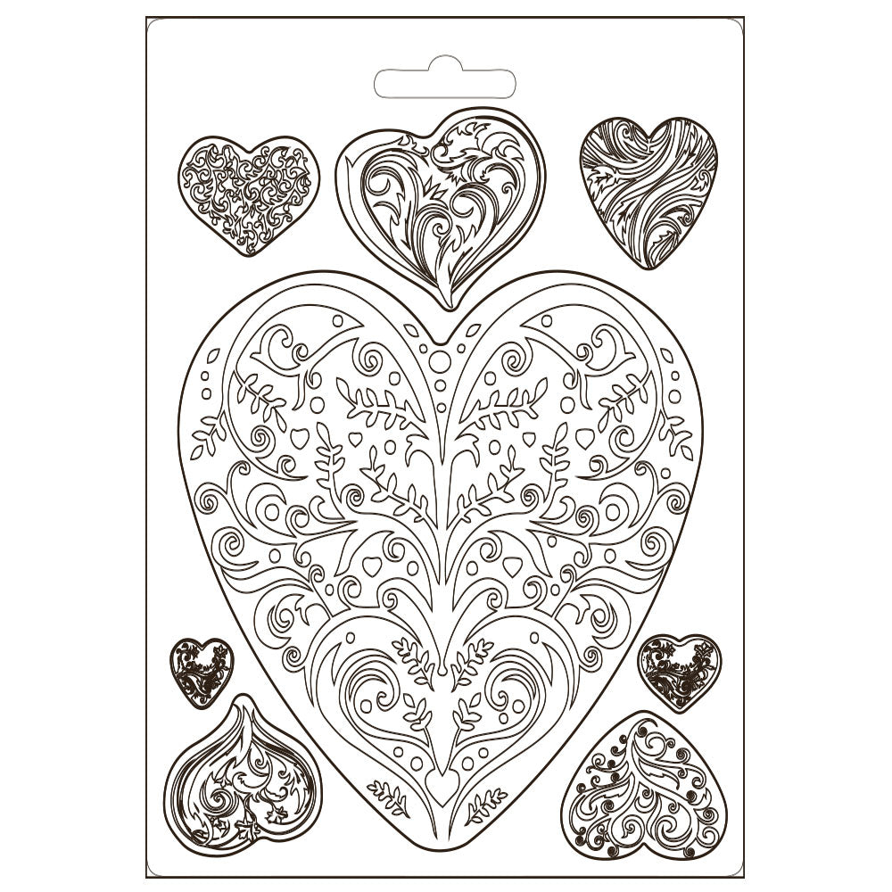 Stamperia Media Stencil - Hearts - You & Me