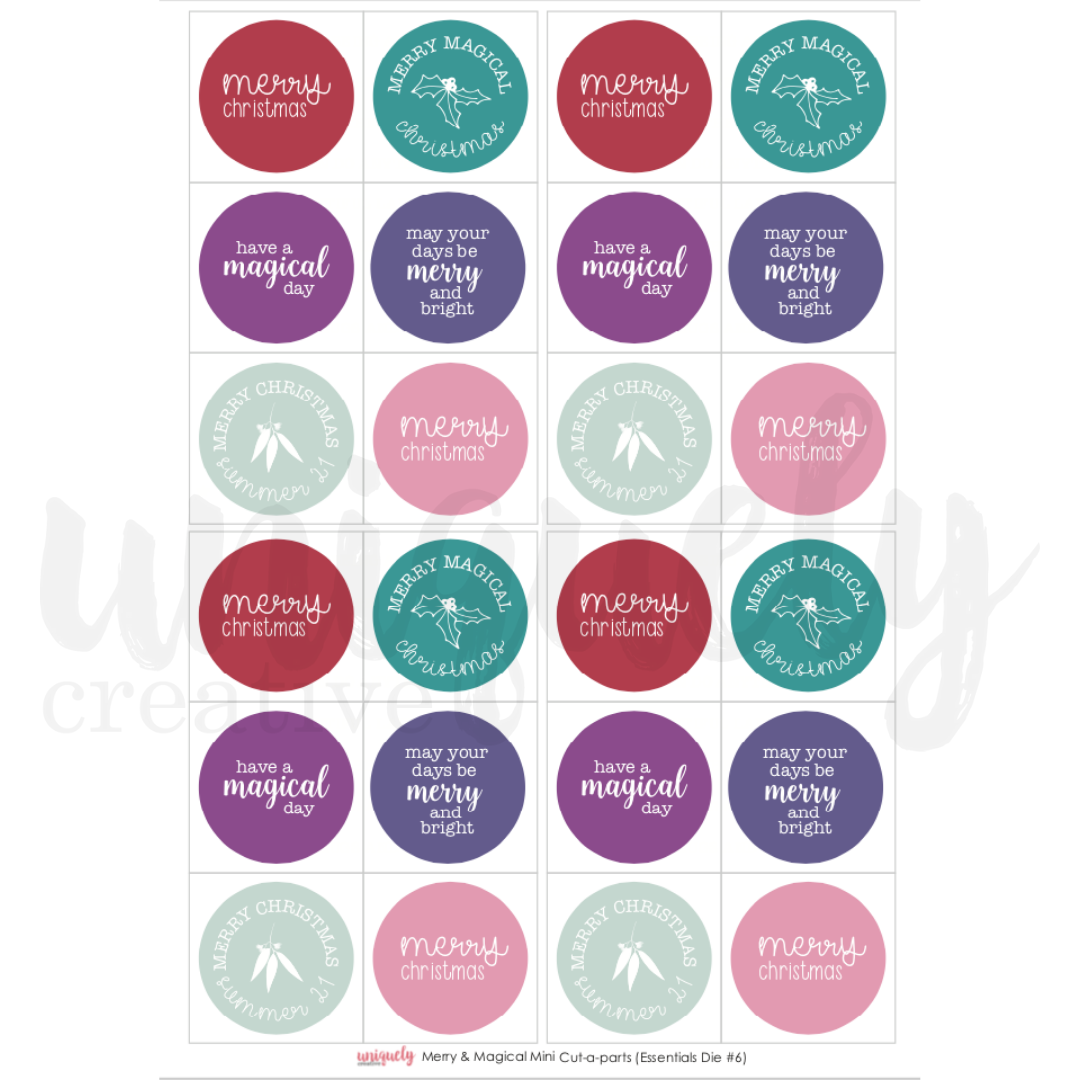 Uniquely Creative - Merry and Magical - Mini Cirles Cut-A-Part Sheet
