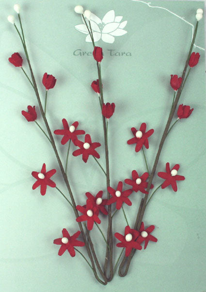 3 Flower Sprays- Red
