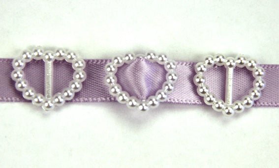 Pearl Heart Buckles 1.5cm - White