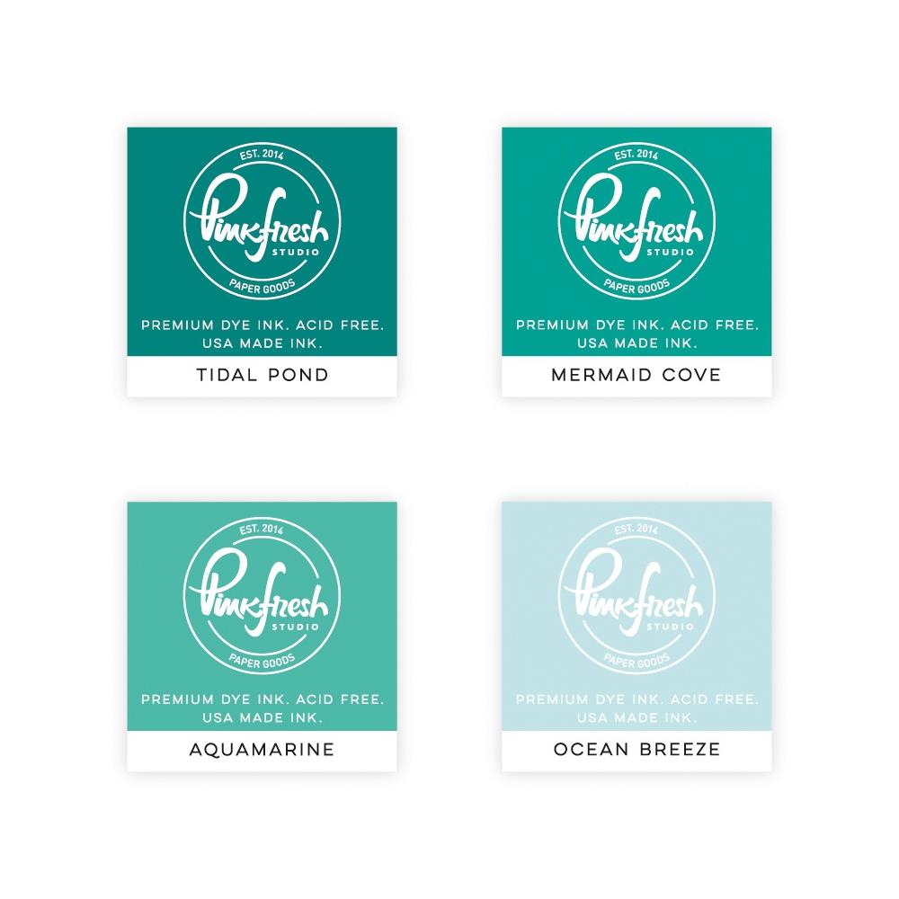 Pinkfresh Studio Premium Dye Cube Ink Pads 4 Colors - Island Oasis