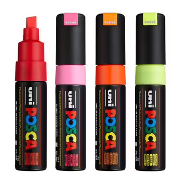 POSCA PC-8K Bold Chisel Tip 8.0mm line - Fluorescent Colours