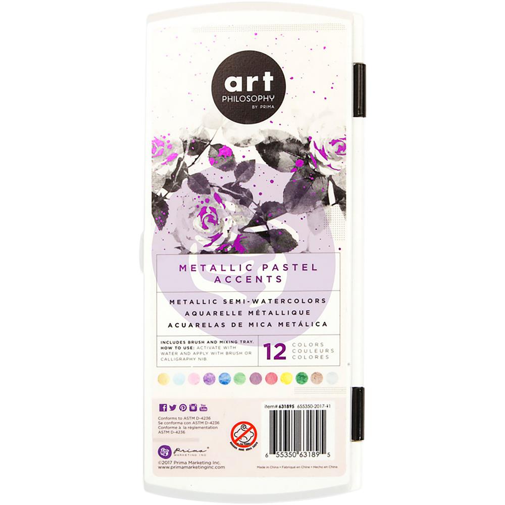 Prima Metallic Accents Semi-Watercolor Paint Set - Pastels