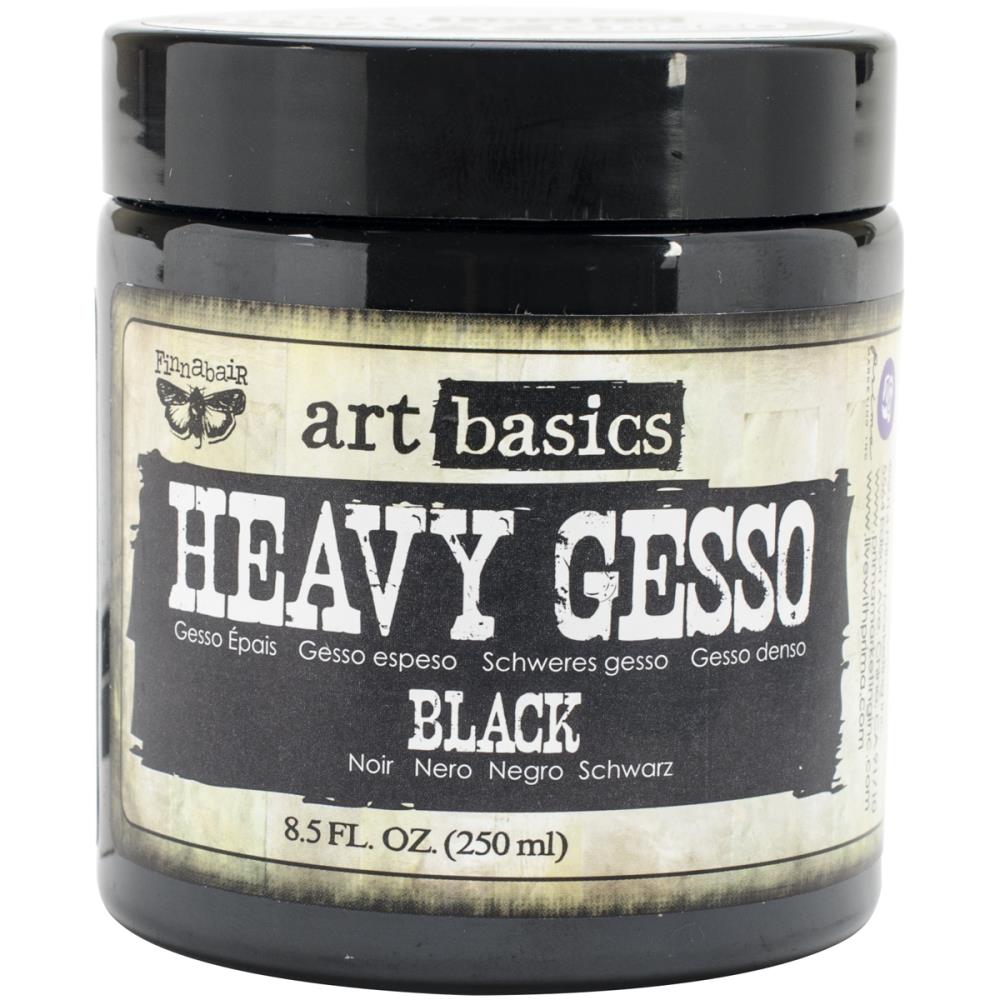 Prima Marketing Art Basics Heavy Gesso Black jar – 250ml opaque matte acrylic primer and sealer
