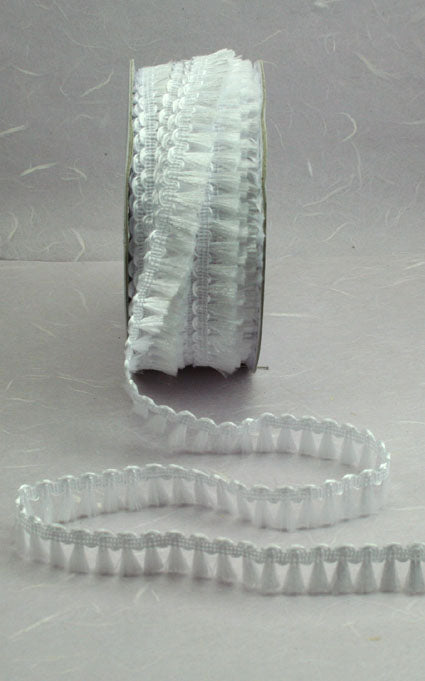 Mini Tassel Ribbon 15mm - White
