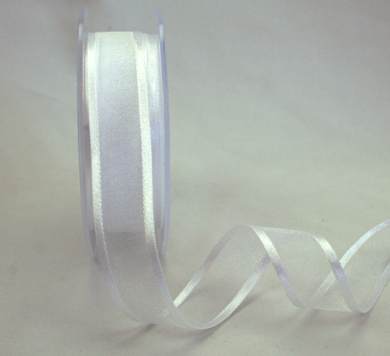 Satin edged Organza- White