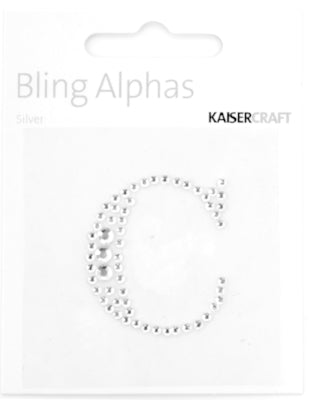 Rhinestone 'C' Silver