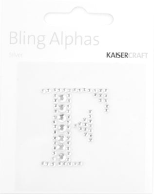 Rhinestone 'F' Silver