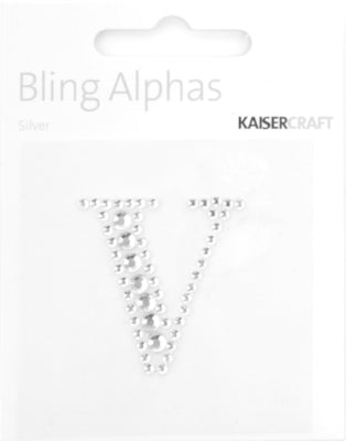 Rhinestone 'V' Silver