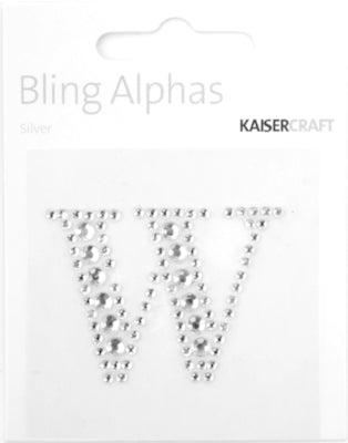 Rhinestone 'W' Silver