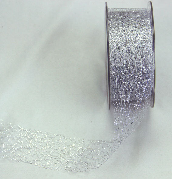 Fine Metallic Mesh 38mm - Silver