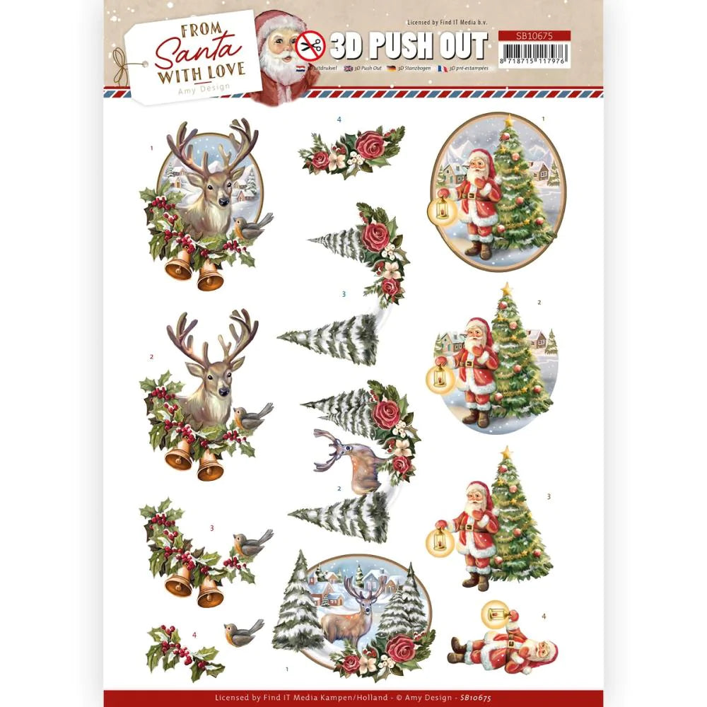 Find It Trading - 3D Push Out - From Santa With Love - Deer