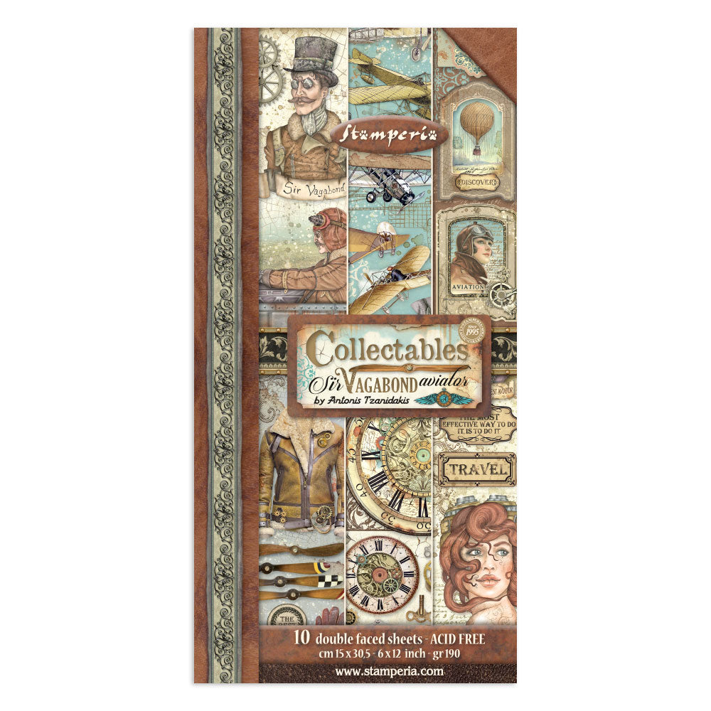 Stamperia Collectables Double-Faced Paper 6X12 - Sir Vagabond Aviator