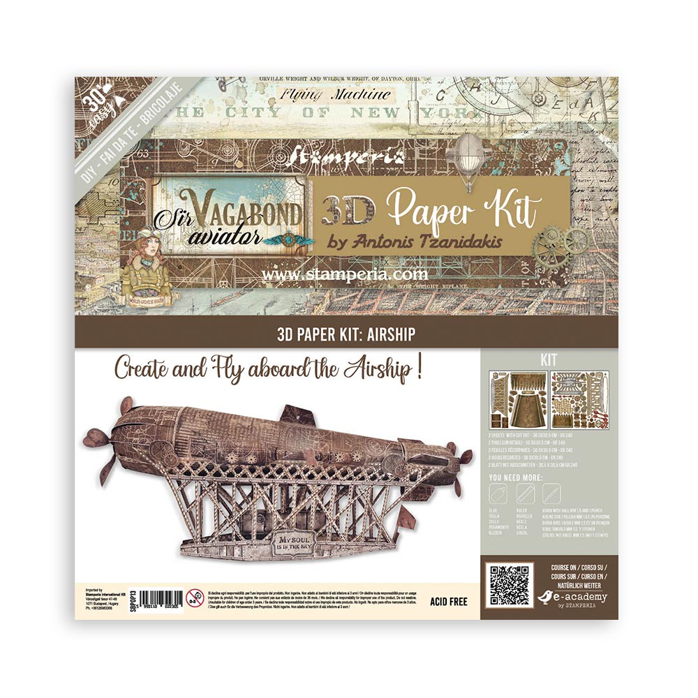 Stamperia 3D Paper Kit - Sir Vagabond Aviator - Airship