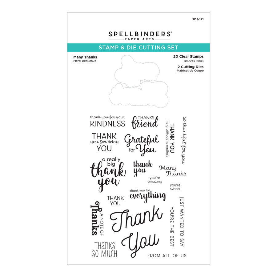 Spellbinders Stamp & Die Set - Many Thanks