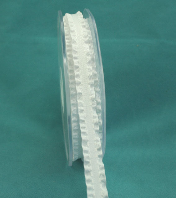 Satin Frill Ribbon- White