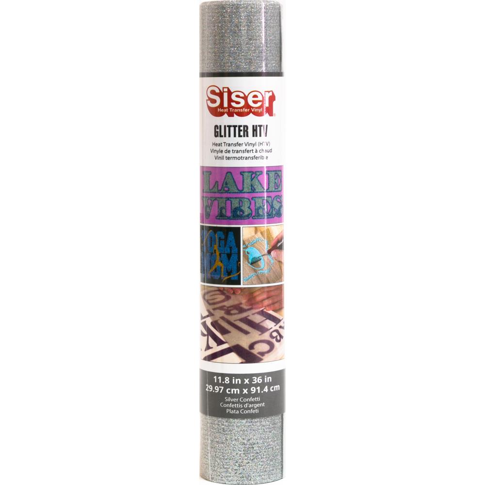 Siser HTV Glitter Vinyl - Silver Confetti