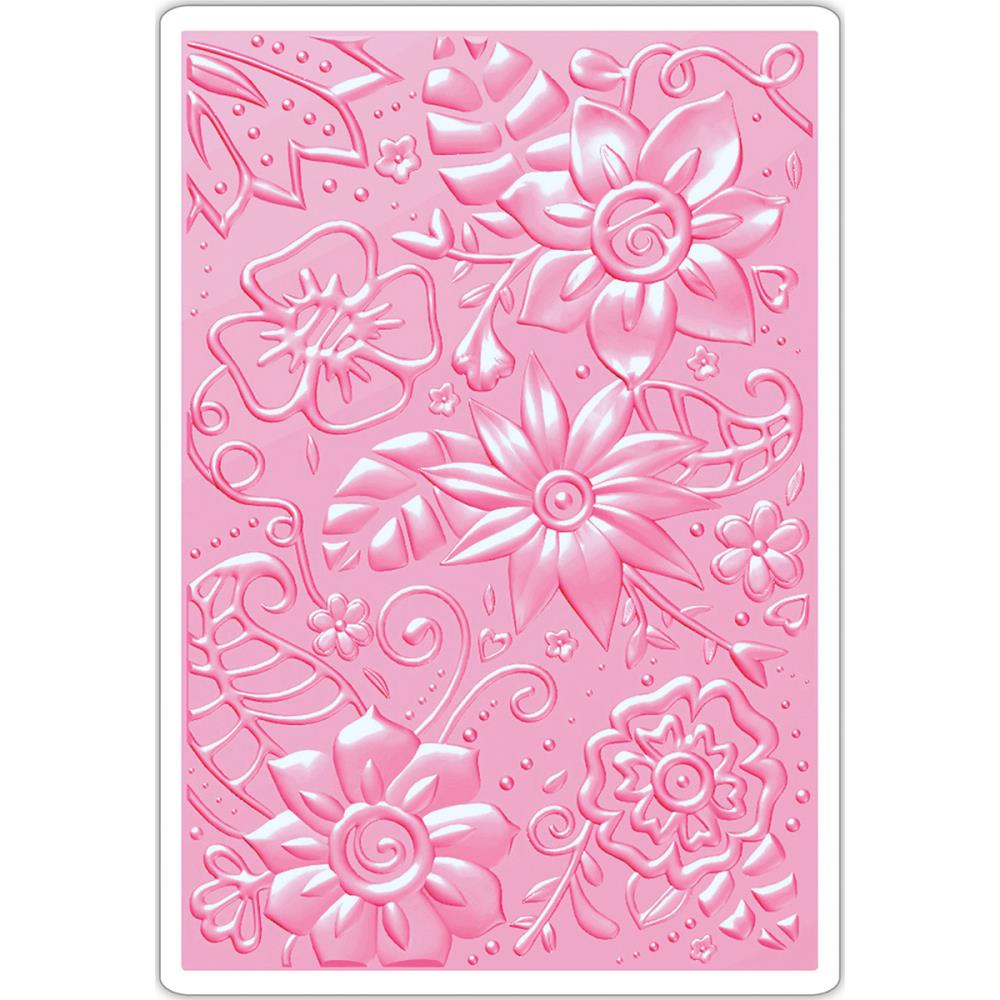 Sizzix 3D Texture Fades Embossing Folder By Tim Holtz - Bohemian Botanicals
