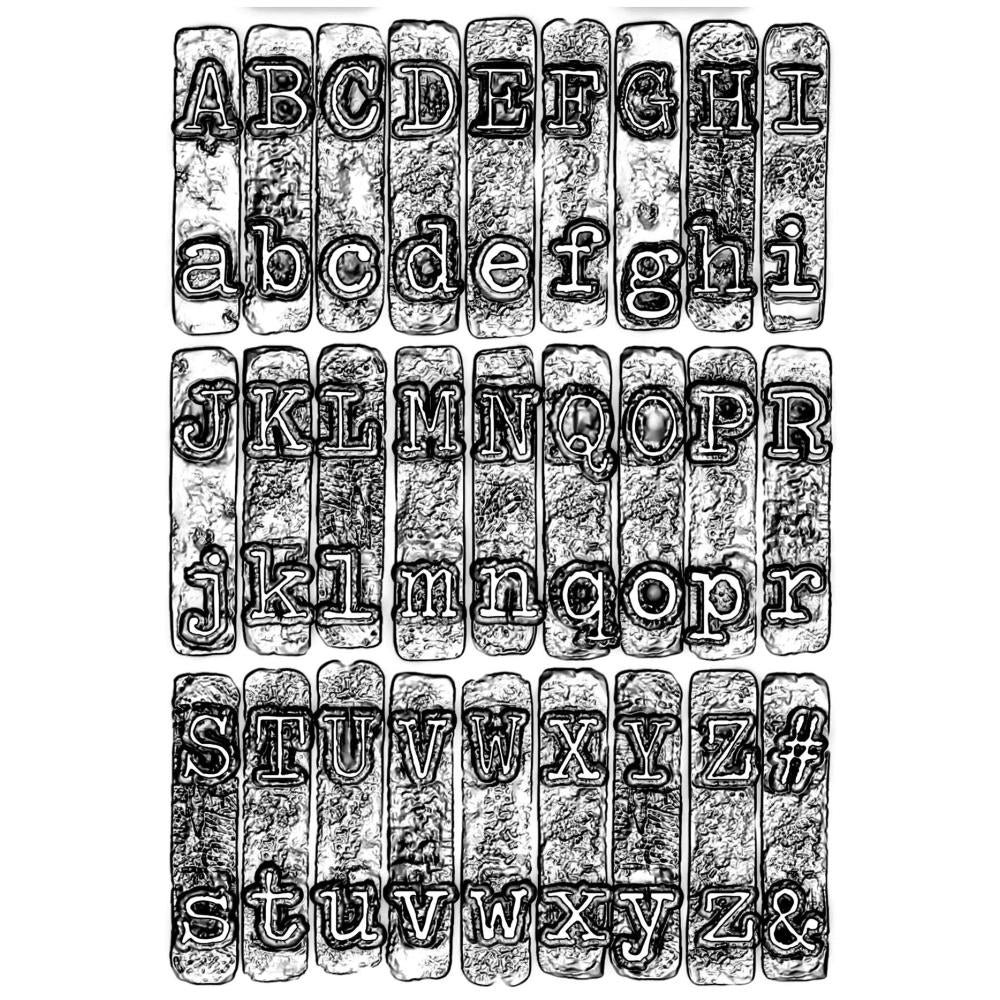 Sizzix 3D Texture Fades Embossing Folder By Tim Holtz - Typewriter