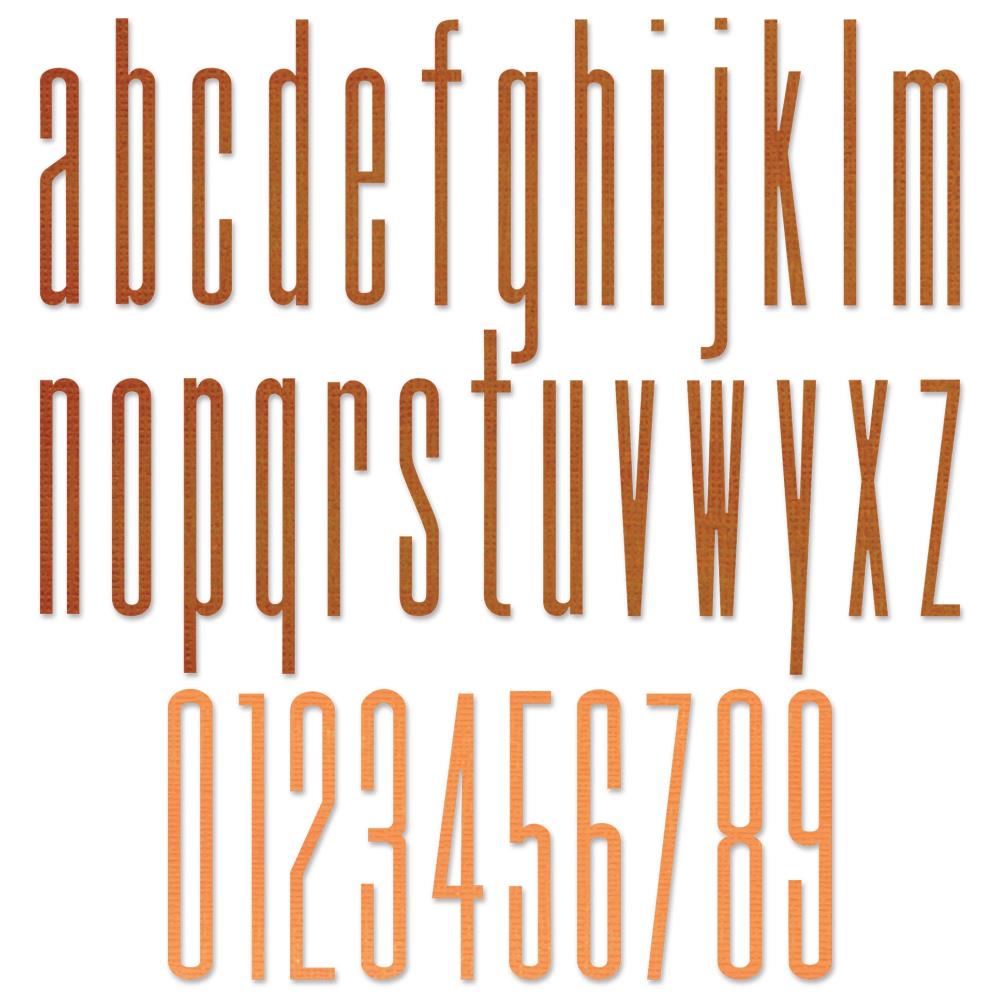 Sizzix Thinlits Dies By Tim Holtz - Alphanumeric Stretch Lower & Numbers